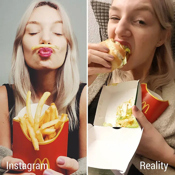 Esta chica muestra Instagram VS la realidad en 20 imágenes