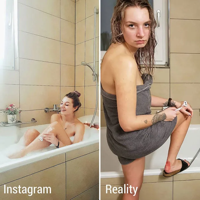 Esta chica muestra Instagram VS la realidad en 20 imágenes