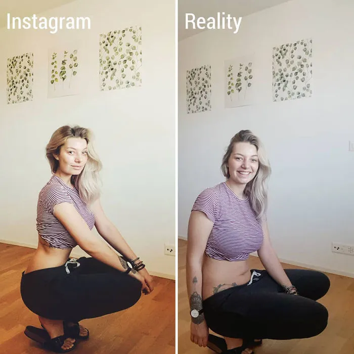 Esta chica muestra Instagram VS la realidad en 20 imágenes