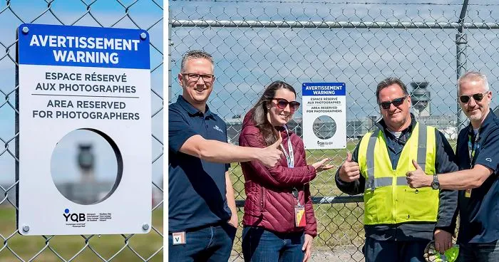 To Help Planespotting Photographers Get Shots, This Airport In Canada Had Holes Cut Out In Their Fence