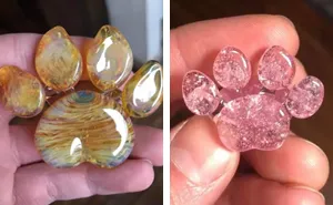 Company Turns Ashes Of People's Beloved Pets Into Glass Replica Paws That Will Serve As A Memorial Forever