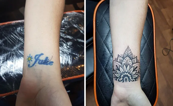 30 Personas que cubrieron los tatuajes de sus exparejas cuando todo salió mal