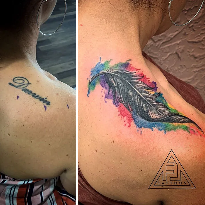 30 Personas que cubrieron los tatuajes de sus exparejas cuando todo salió mal