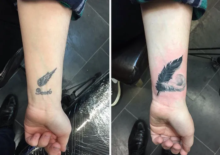 30 Personas que cubrieron los tatuajes de sus exparejas cuando todo salió mal