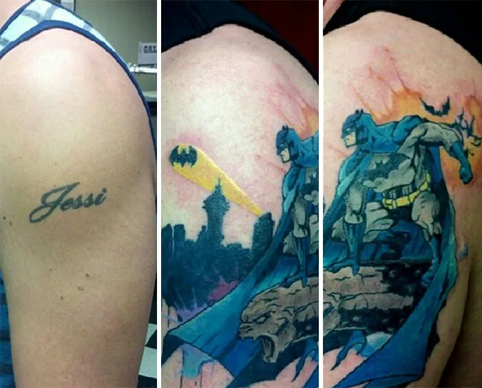 30 Personas que cubrieron los tatuajes de sus exparejas cuando todo salió mal