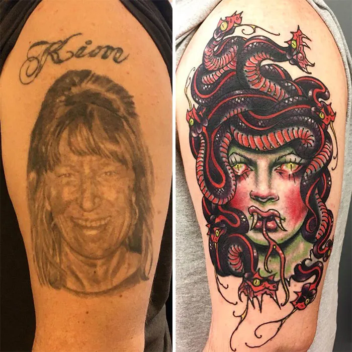 30 Personas que cubrieron los tatuajes de sus exparejas cuando todo salió mal