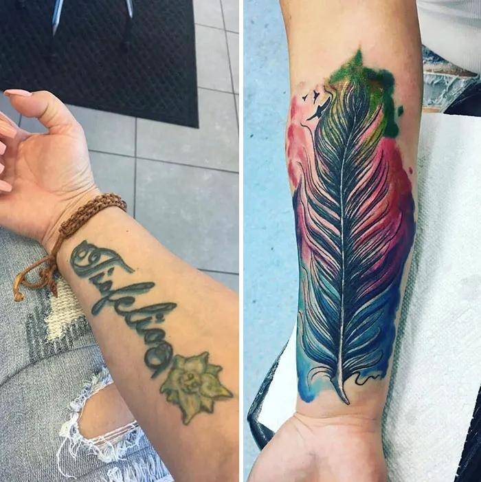 30 Personas que cubrieron los tatuajes de sus exparejas cuando todo salió mal
