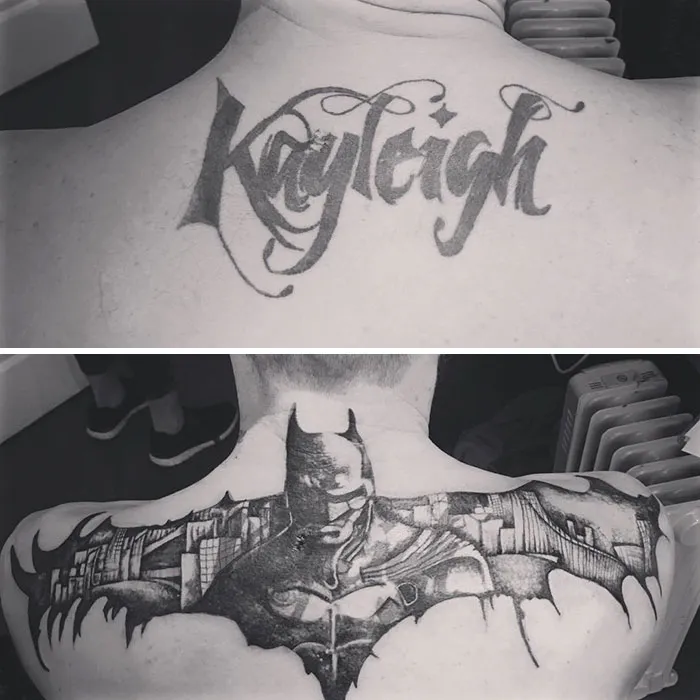 30 Personas que cubrieron los tatuajes de sus exparejas cuando todo salió mal