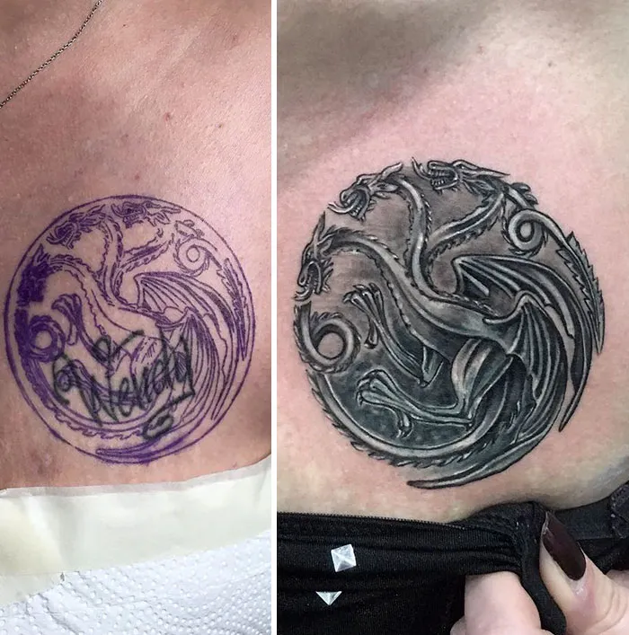 30 Personas que cubrieron los tatuajes de sus exparejas cuando todo salió mal