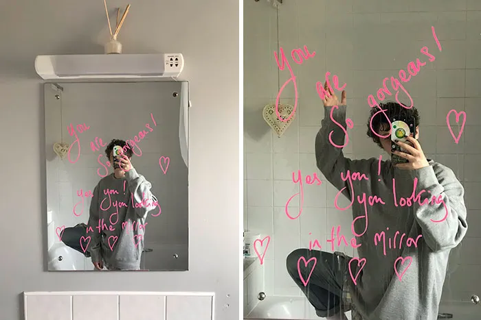 Mum Has Written All Over The Bathroom Mirror