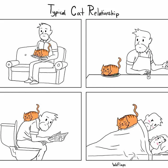 30 Comics That Show What Living With A Cat Is Really Like