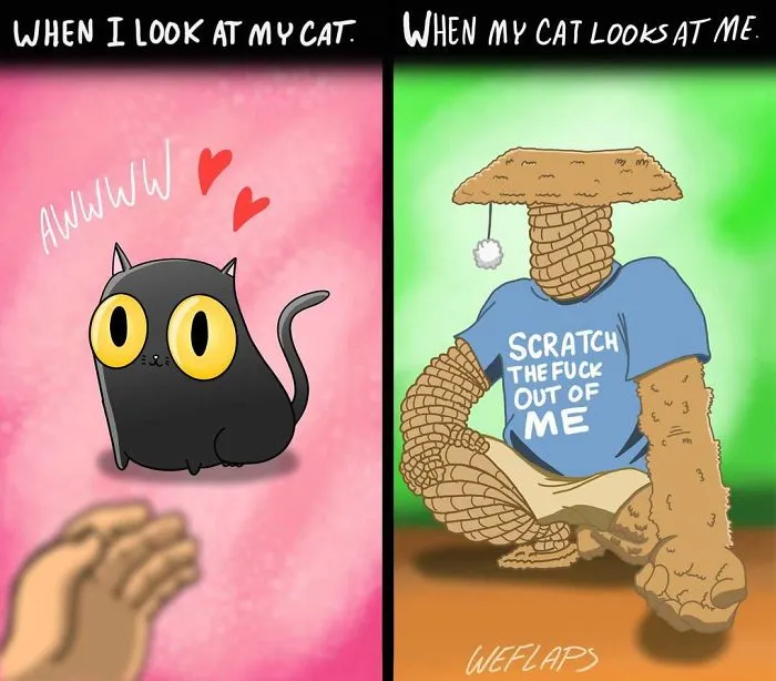 30 Comics That Show What Living With A Cat Is Really Like