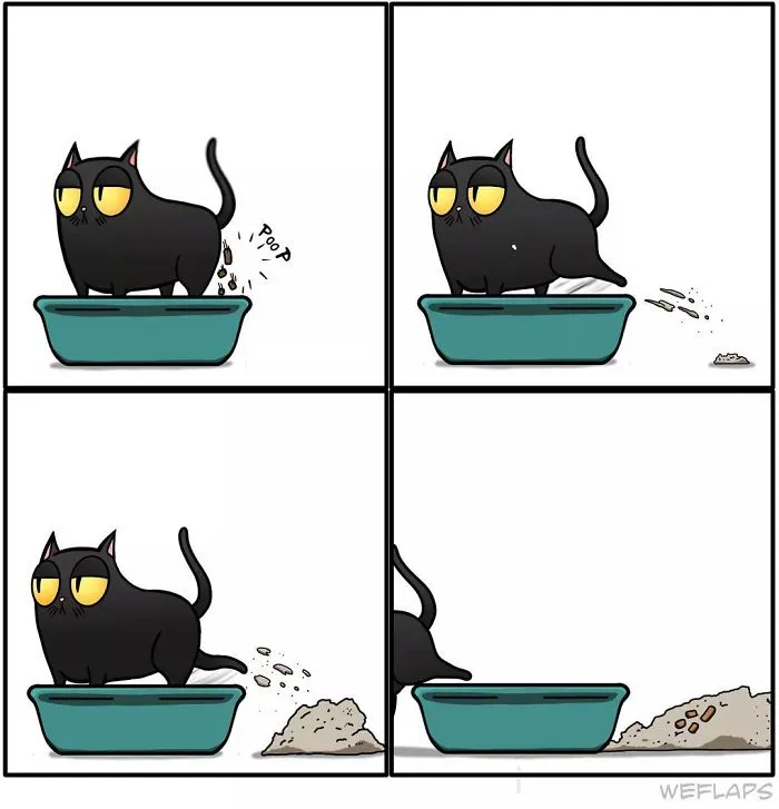 30 Comics That Show What Living With A Cat Is Really Like