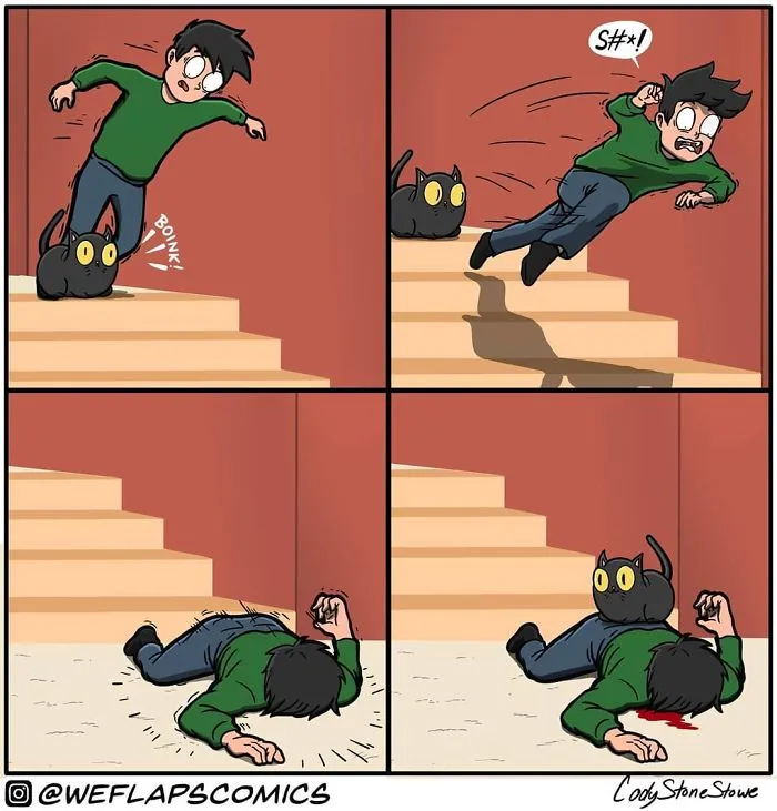 30 Comics That Show What Living With A Cat Is Really Like