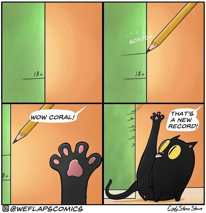 30 Comics That Show What Living With A Cat Is Really Like