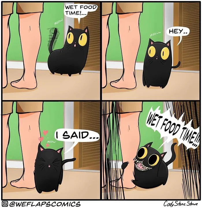 30 Comics That Show What Living With A Cat Is Really Like