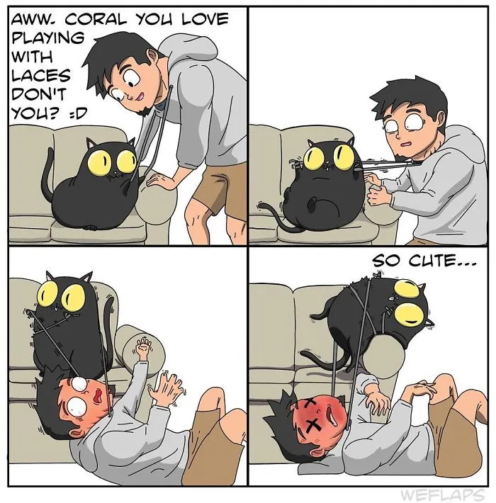 30 Comics That Show What Living With A Cat Is Really Like