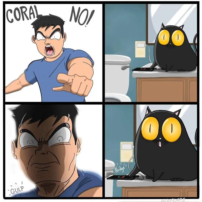 30 Comics That Show What Living With A Cat Is Really Like