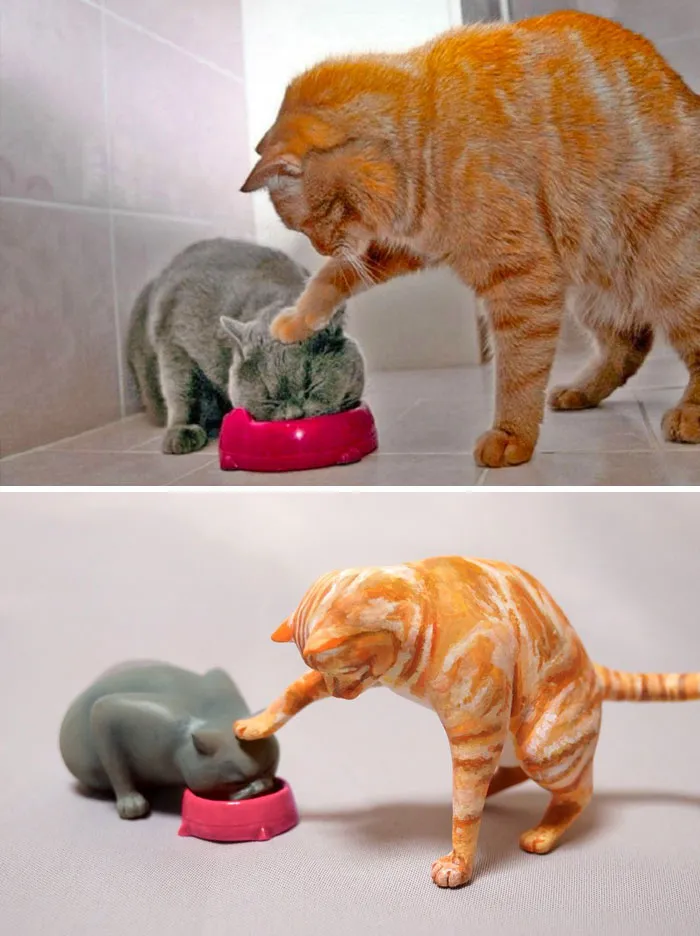 40 Perfectly Captured Animal Images Get Turned Into Hilarious Sculptures By Japanese Artist