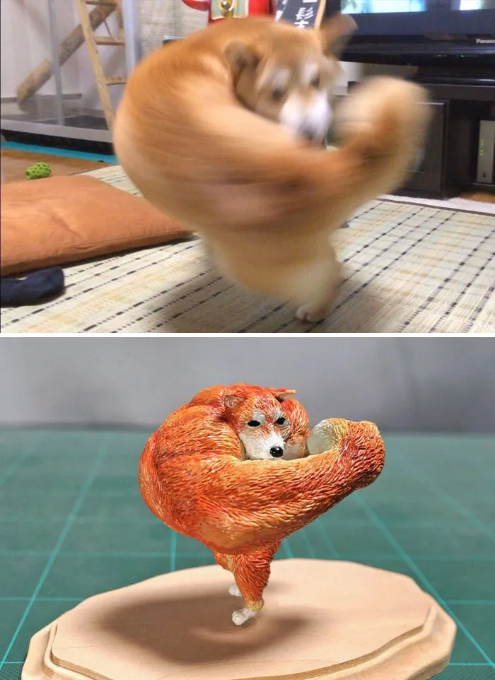 40 Perfectly Captured Animal Images Get Turned Into Hilarious Sculptures By Japanese Artist