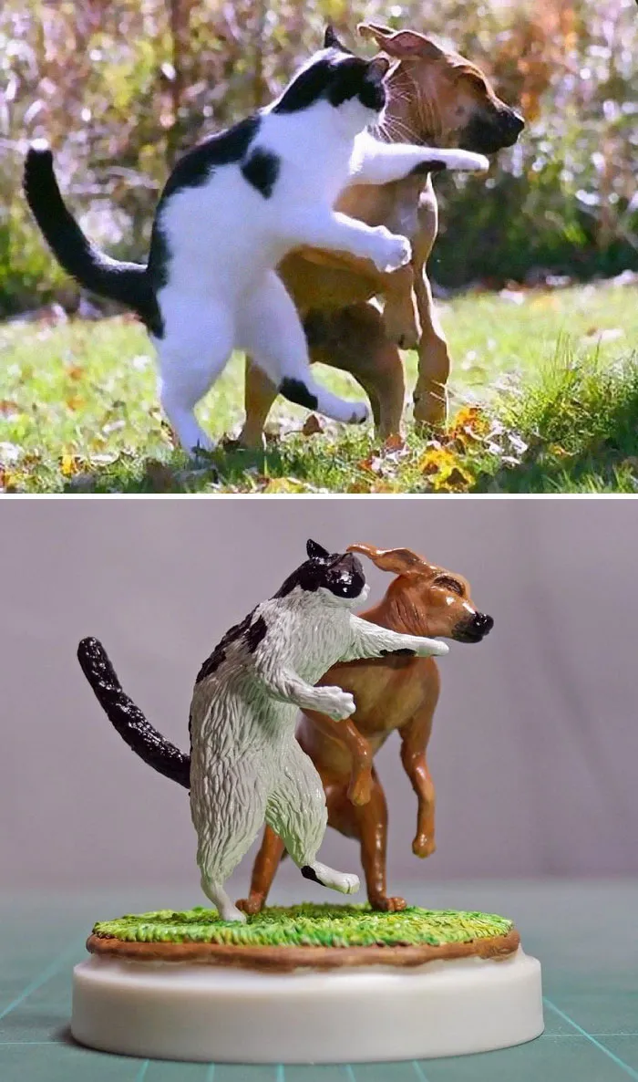 40 Perfectly Captured Animal Images Get Turned Into Hilarious Sculptures By Japanese Artist