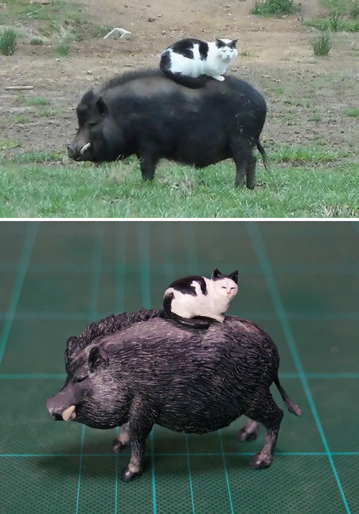 40 Perfectly Captured Animal Images Get Turned Into Hilarious Sculptures By Japanese Artist