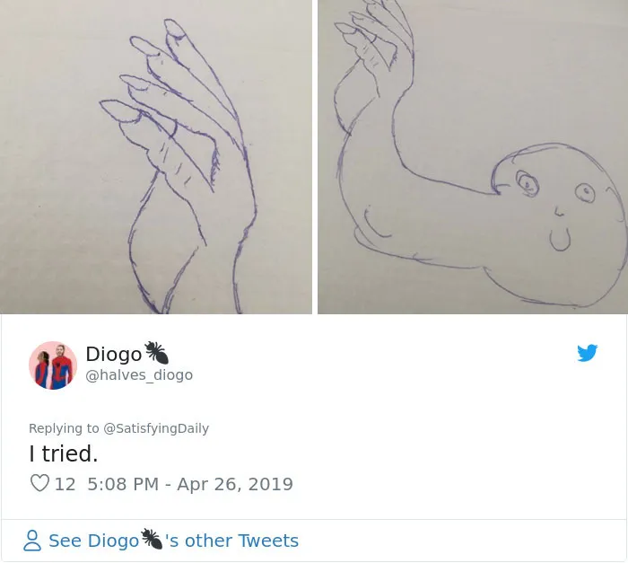 People Are Trying To Follow A Viral Hand-Drawing Tutorial, And They're Failing So Bad, It's Good (24 Pics)