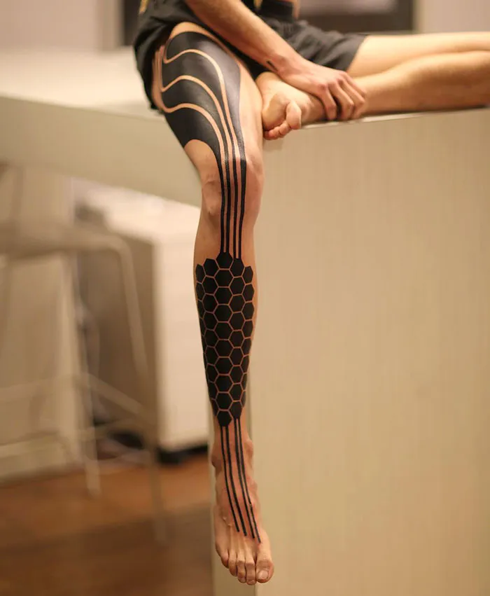 Full Sleeve Geometric Art Tattoo
