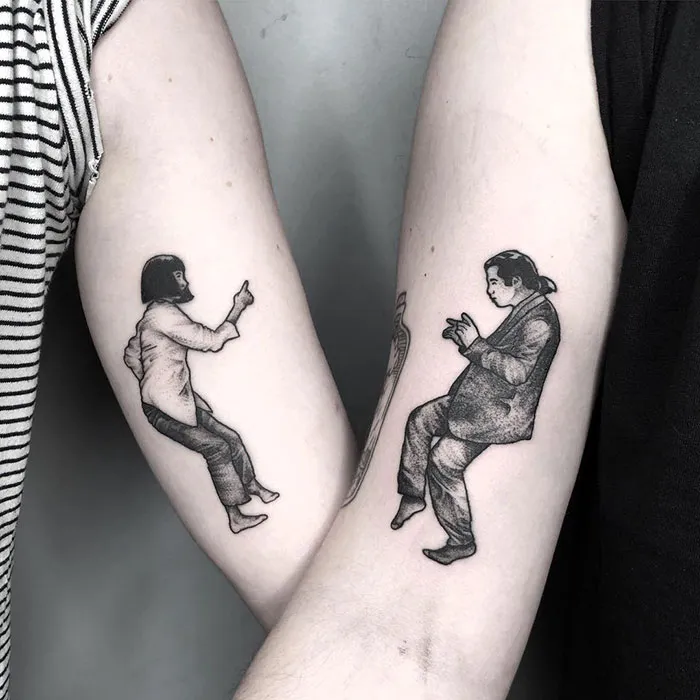 Tatuaje a juego de Pulp Fiction