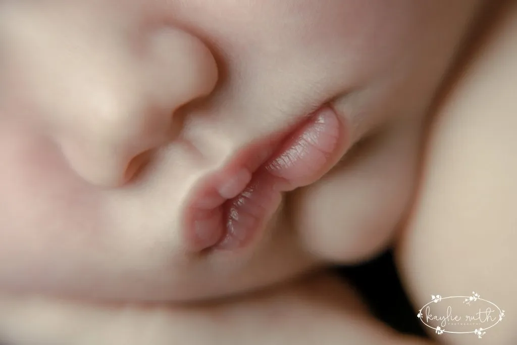 Newborn Baby Lips By Newborn Photographer Near Denver