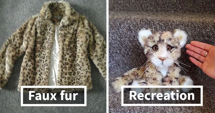 Inspired By Nature, I Upcycle Faux Fur Fabric By Sewing It Into Realistic-Looking Animals