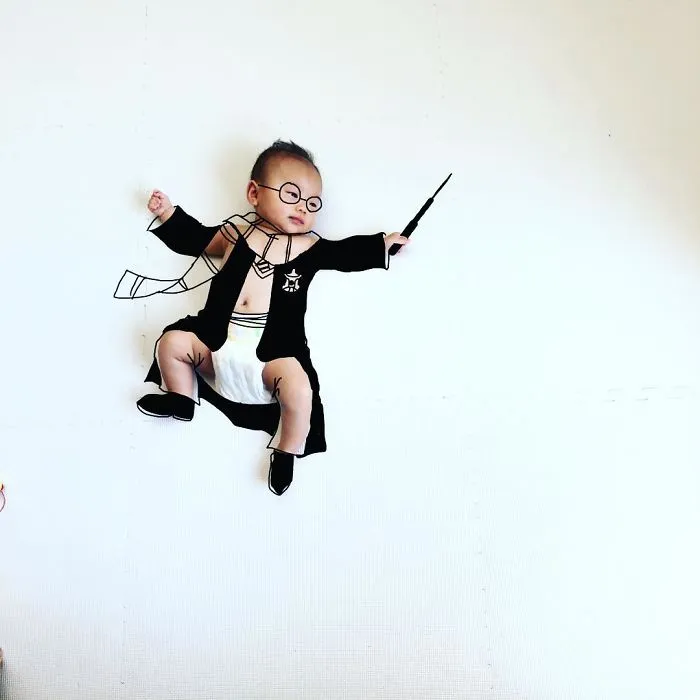 Japanese Father Of Two Draws On His Kids’ Photos And The Result Is Adorable (50 Pics)