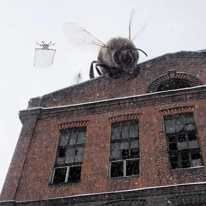 41 Stunning Photo Manipulations Of Fantastic Creatures Taking Over St. Petersburg By Russian Artist