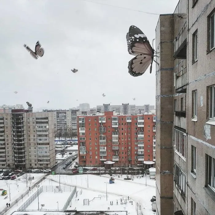41 Stunning Photo Manipulations Of Fantastic Creatures Taking Over St. Petersburg By Russian Artist