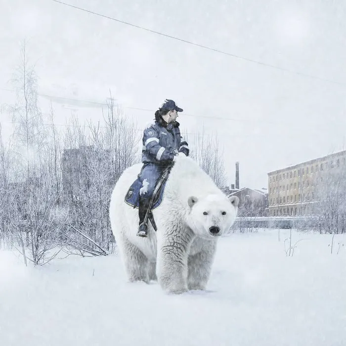 41 Stunning Photo Manipulations Of Fantastic Creatures Taking Over St. Petersburg By Russian Artist