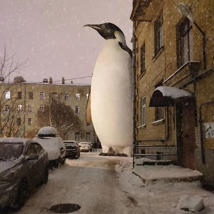 41 Stunning Photo Manipulations Of Fantastic Creatures Taking Over St. Petersburg By Russian Artist
