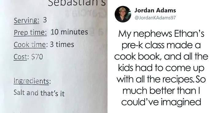 Teacher Asked Toddlers To Create Recipes For A Cookbook, And The Result Is Hilarious