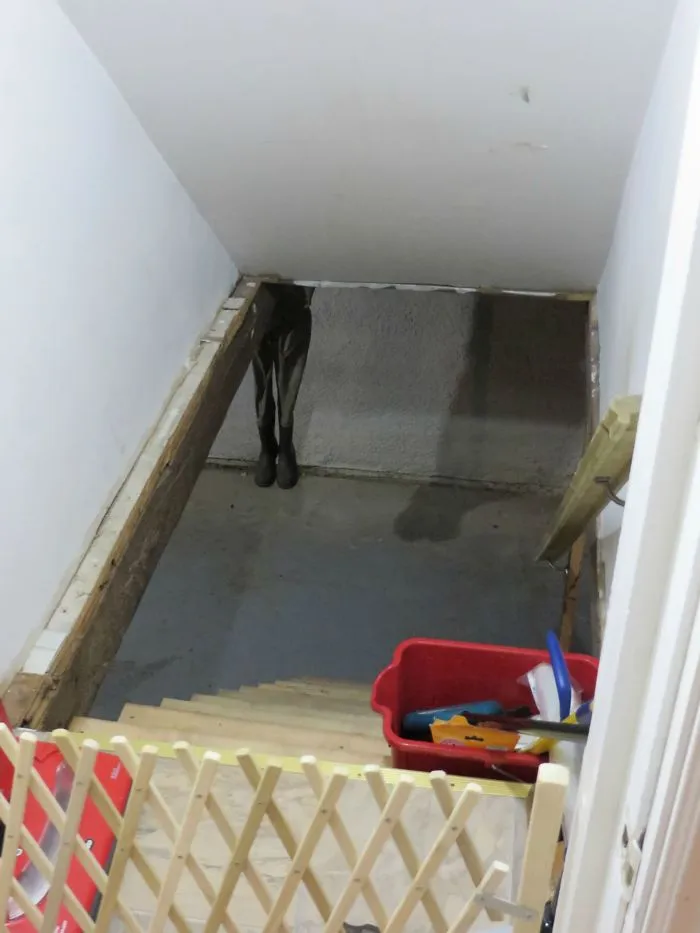 Dejé mis botas de pescar en el sótano y a mi esposa casi le da un ataque cuando bajó ahí