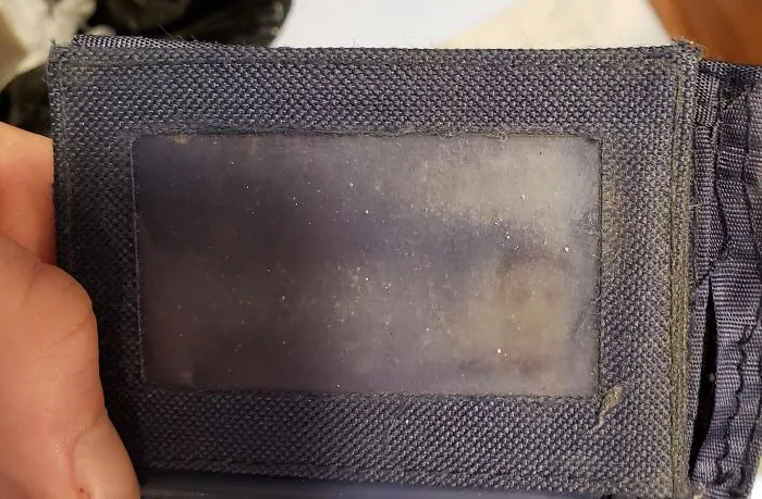 My Dad Has Had The Same Wallet For So Long His Driver's License Photo Is Imprinted On The Plastic