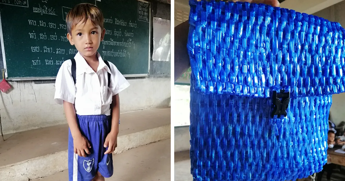 Este profesor comparte fotos de la mochila de uno de sus alumnos, cuyo padre fabricó para ahorrar dinero