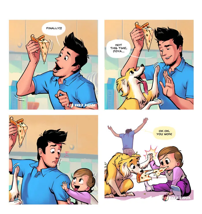 Artist Captures The Precious Fleeting Moments Of Life With His Wife, Kid, And Dog (14 New Pics)