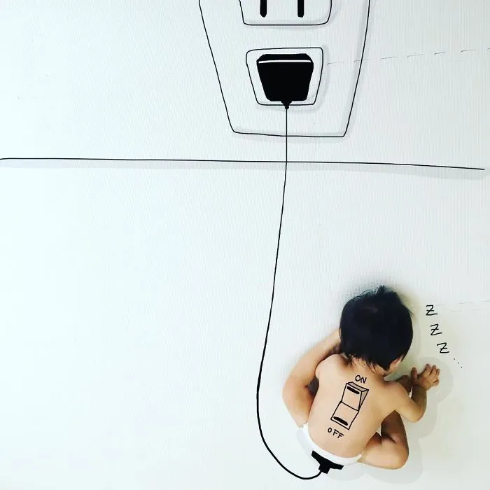 Japanese Father Of Two Draws On His Kids’ Photos And The Result Is Adorable (50 Pics)