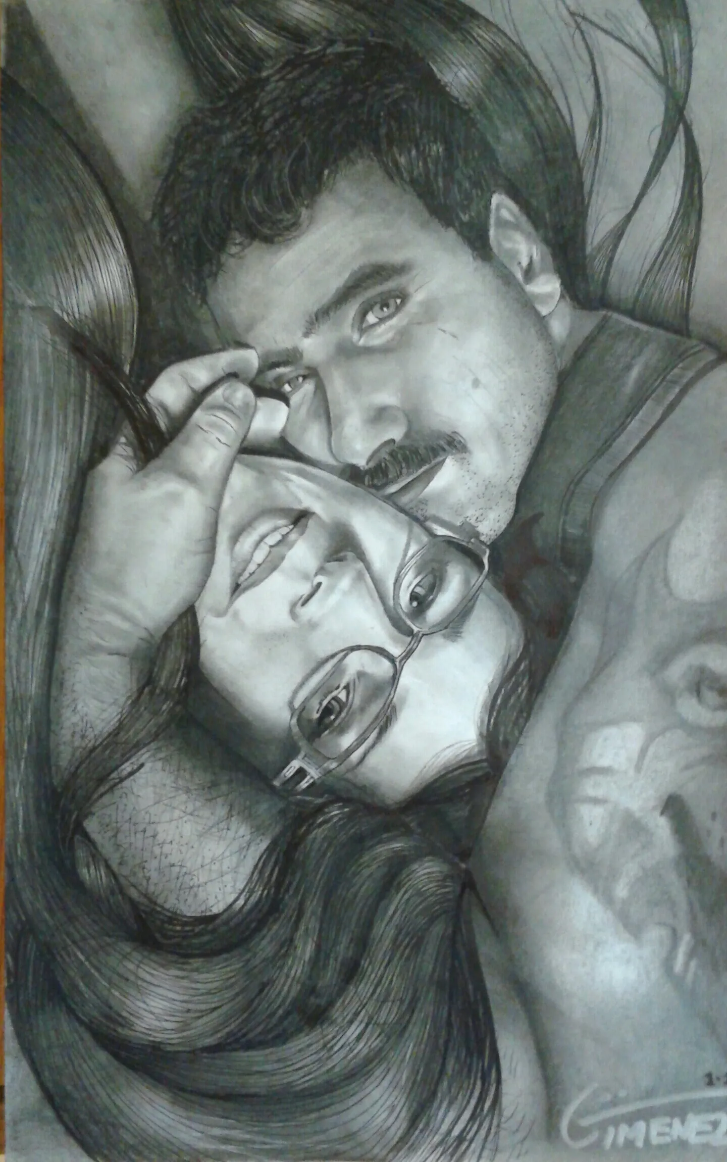 Spring Time Portraits Created From Pencil And Pen.
