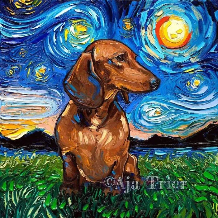Artist Whose Painting Got Mistaken For A Van Gogh Creates Adorable "Starry Night" Dog Series (30 Pics)