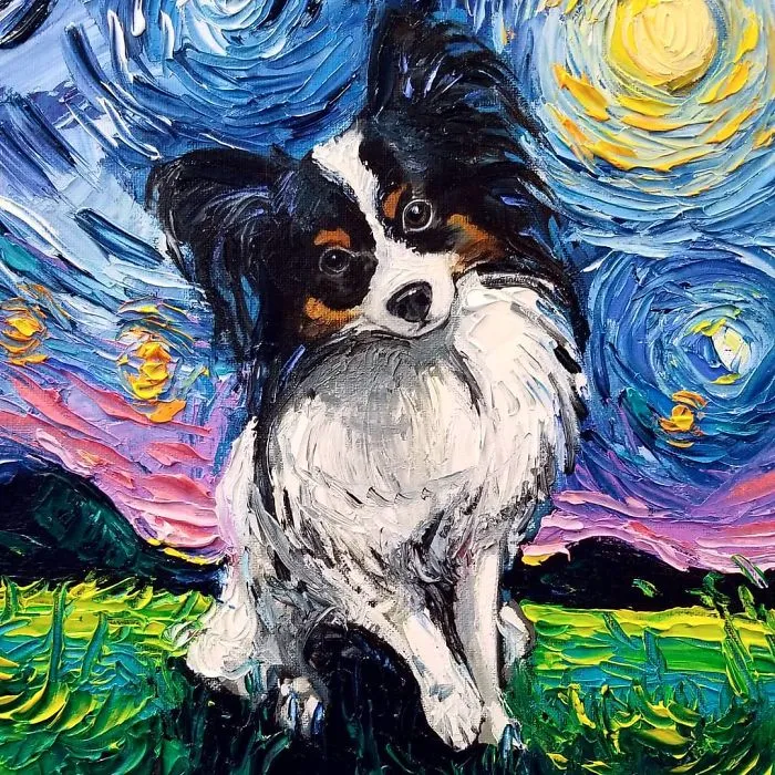 Artist Whose Painting Got Mistaken For A Van Gogh Creates Adorable "Starry Night" Dog Series (30 Pics)