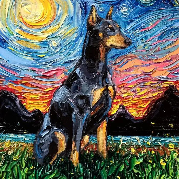 Artist Whose Painting Got Mistaken For A Van Gogh Creates Adorable "Starry Night" Dog Series (30 Pics)