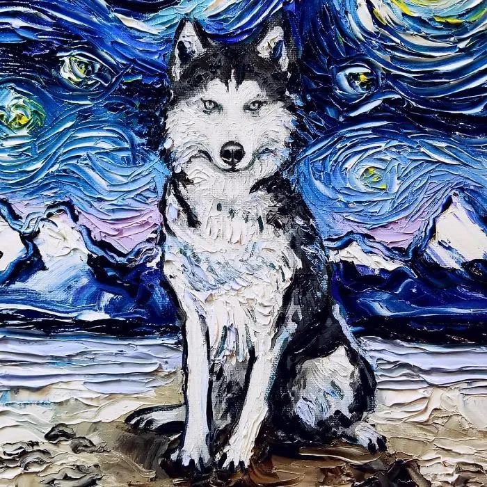 Artist Whose Painting Got Mistaken For A Van Gogh Creates Adorable "Starry Night" Dog Series (30 Pics)