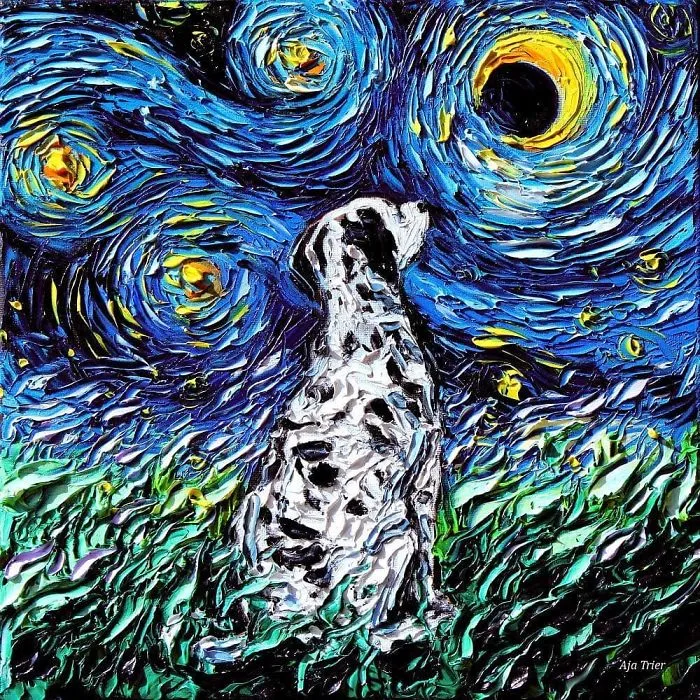 Artist Whose Painting Got Mistaken For A Van Gogh Creates Adorable "Starry Night" Dog Series (30 Pics)