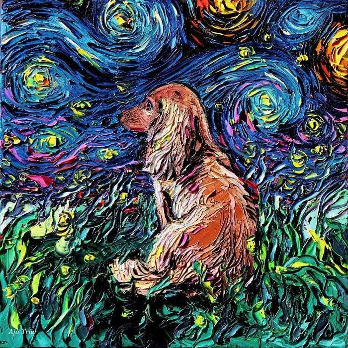 Artist Whose Painting Got Mistaken For A Van Gogh Creates Adorable "Starry Night" Dog Series (30 Pics)