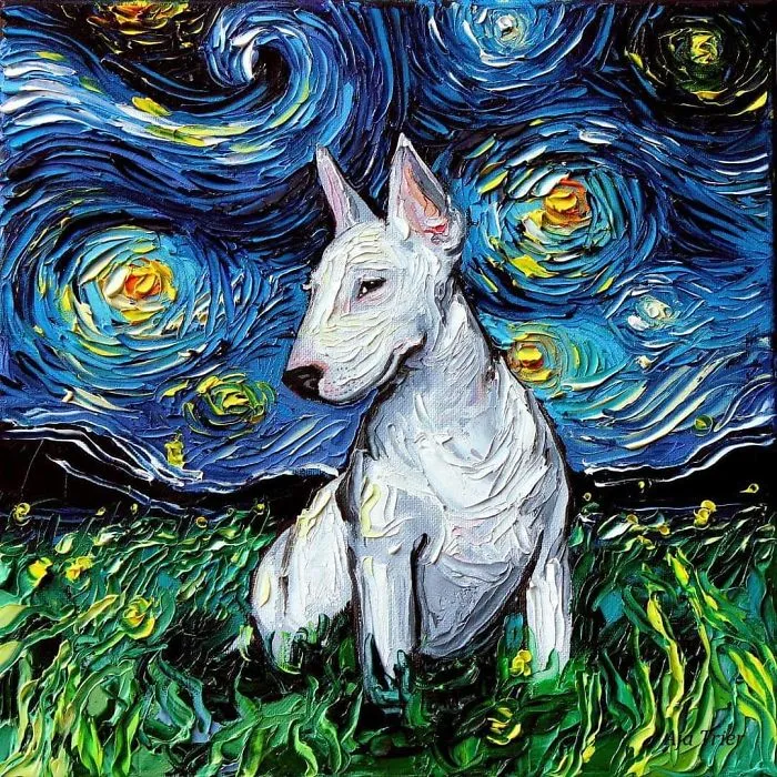 Artist Whose Painting Got Mistaken For A Van Gogh Creates Adorable "Starry Night" Dog Series (30 Pics)